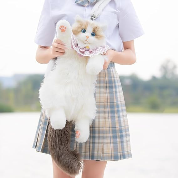 Premium & Original Cute Plush Cat Backpack for Girls & Women | Soft Stuffed Animal Shoulder Bag with Adjustable Straps | Kawaii Kitty Plush Backpack for School, Travel, Shopping, Gifts & Daily Use image 20