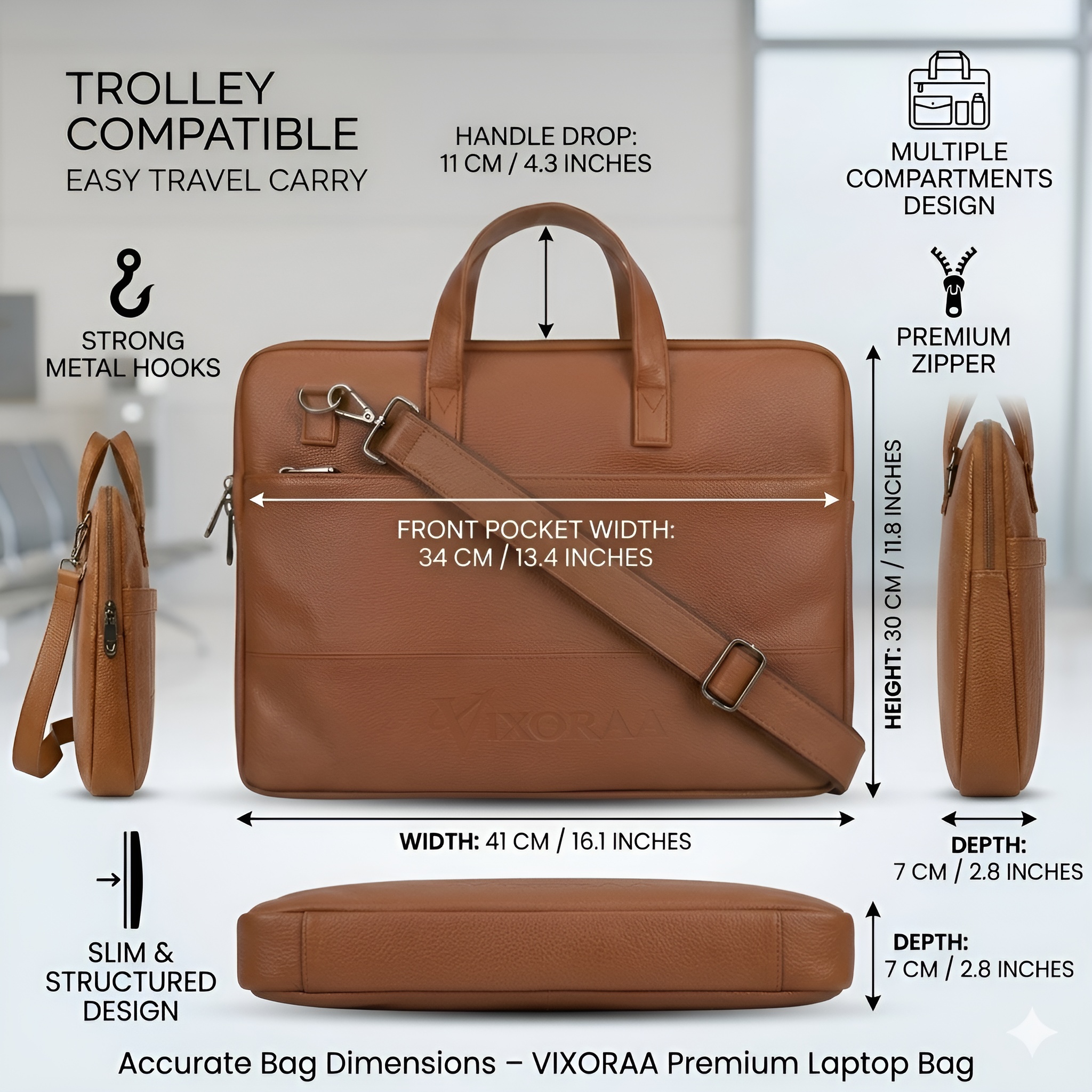 VIXORAA laptop bag features overview