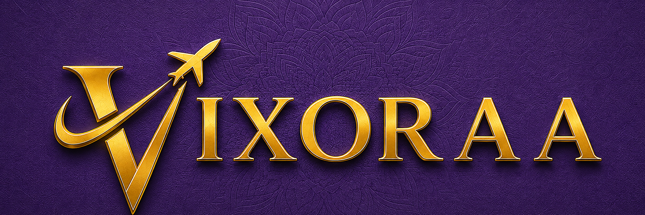 Official purple and gold VIXORAA brand logo