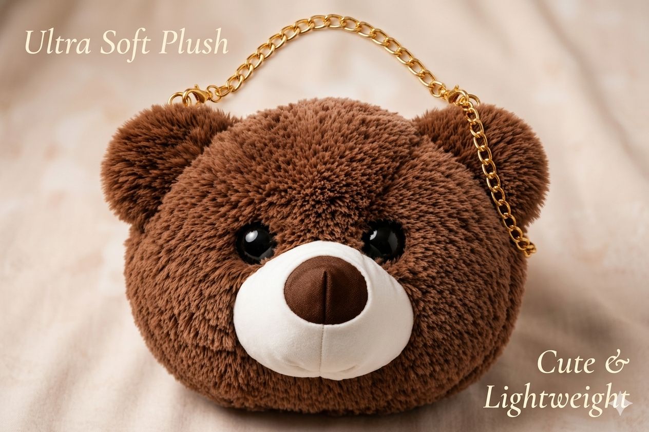 VIXORAA Kids Combo Pack – Happy Smile School Backpack, Teddy Bear Sling Bag & Jute Tote Bag | Cute Stylish Gift Set for Boys & Girls | Lightweight & Durable thumbnail 5