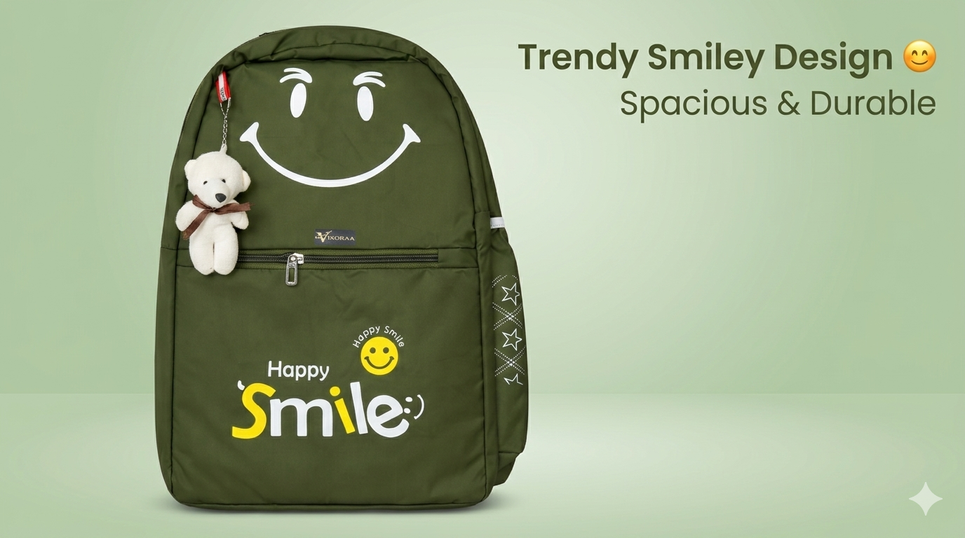 VIXORAA Kids Combo Pack – Happy Smile School Backpack, Teddy Bear Sling Bag & Jute Tote Bag | Cute Stylish Gift Set for Boys & Girls | Lightweight & Durable thumbnail 4