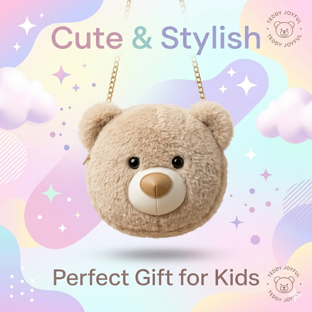 VIXORAA Teddy Bear Sling Bag for Girls | Cute Plush Crossbody Bag with Chain Strap | Soft Toy Style Mini Shoulder Bag | Stylish Kids & Women Purse  🔹 Meta Title