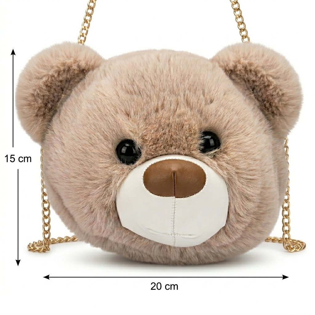 VIXORAA Teddy Bear Sling Bag for Girls | Cute Plush Crossbody Bag with Chain Strap | Soft Toy Style Mini Shoulder Bag | Stylish Kids & Women Purse  🔹 Meta Title thumbnail 6