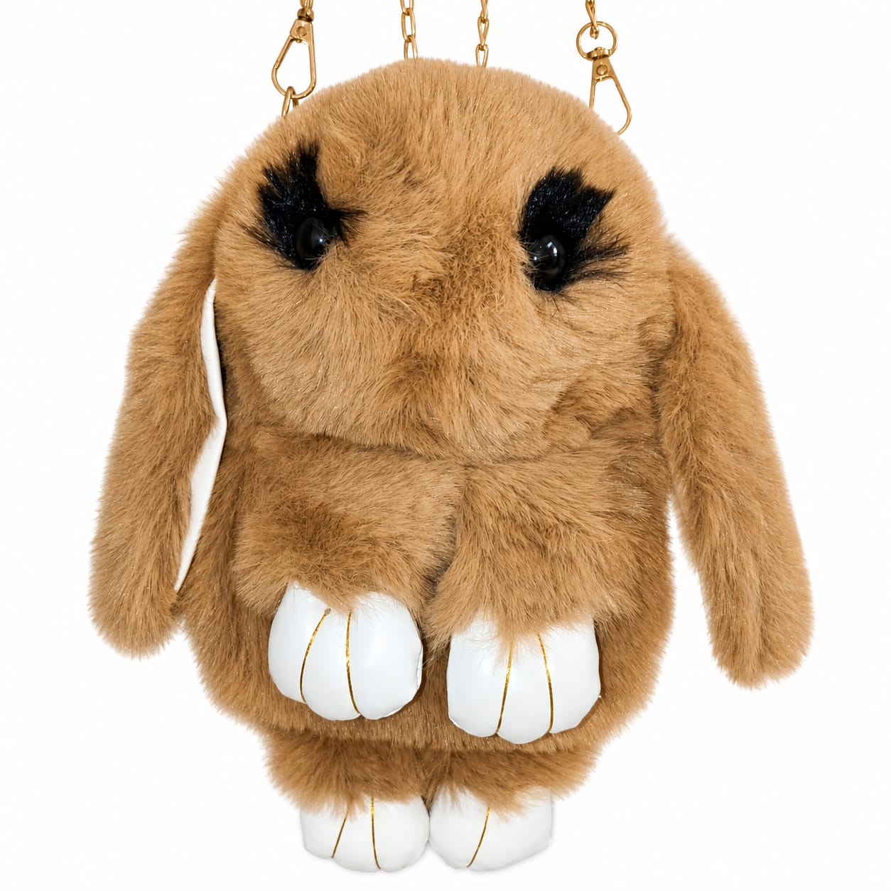 VIXORAA Cute Rabbit Plush Sling Bag for Girls & Women | Soft Fur Bunny Crossbody Shoulder Purse with Chain Strap